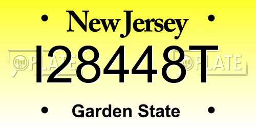 I28448T New Jersey License Plate
