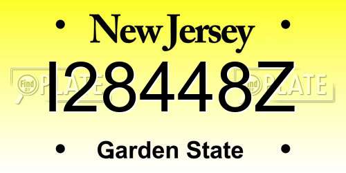 I28448Z New Jersey License Plate