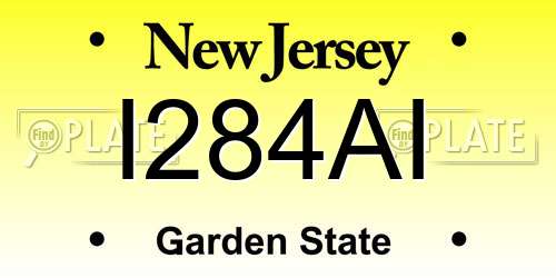I284AI New Jersey License Plate