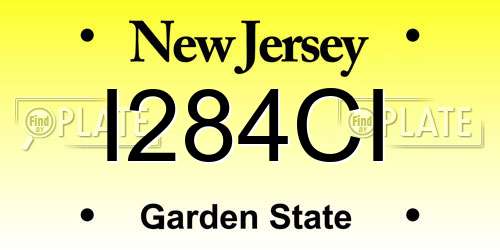 I284CI New Jersey License Plate