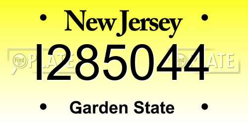 I285044 New Jersey License Plate
