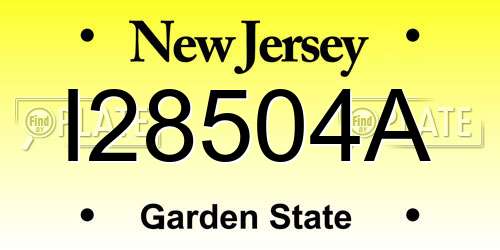 I28504A New Jersey License Plate