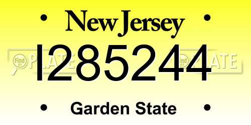 I285244 New Jersey License Plate