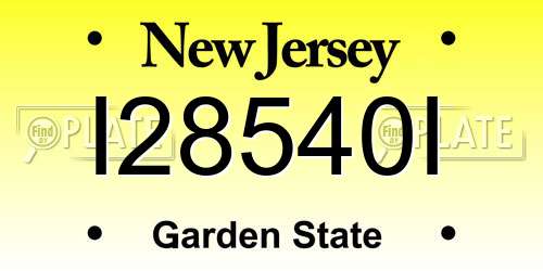 I28540I New Jersey License Plate