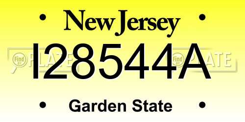 I28544A New Jersey License Plate