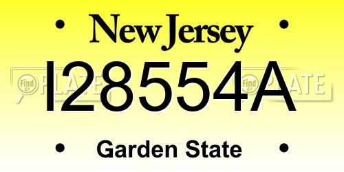 I28554A New Jersey License Plate