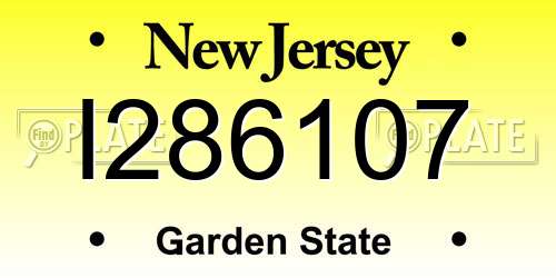 I286107 New Jersey License Plate