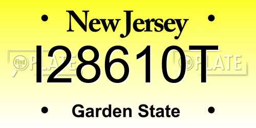 I28610T New Jersey License Plate