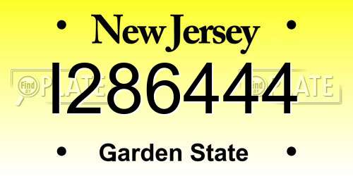 I286444 New Jersey License Plate