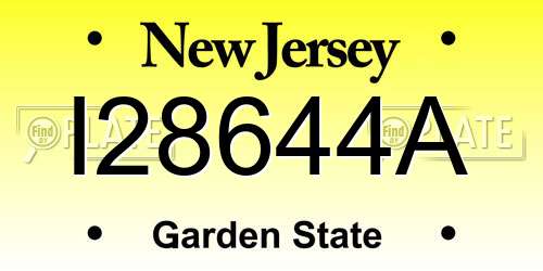 I28644A New Jersey License Plate