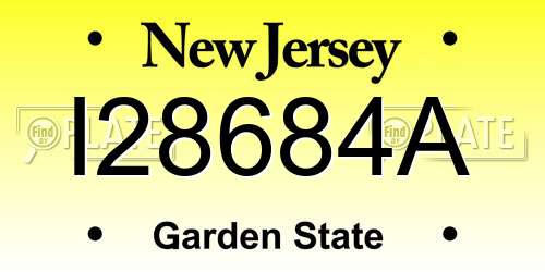 I28684A New Jersey License Plate