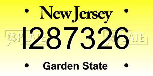 I287326 New Jersey License Plate
