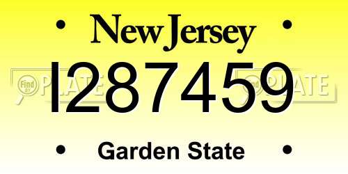 I287459 New Jersey License Plate