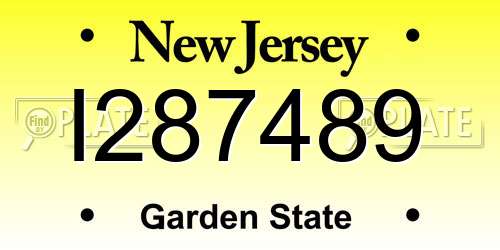 I287489 New Jersey License Plate