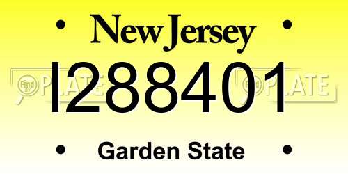 I288401 New Jersey License Plate