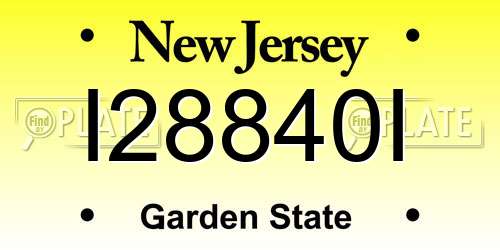 I28840I New Jersey License Plate