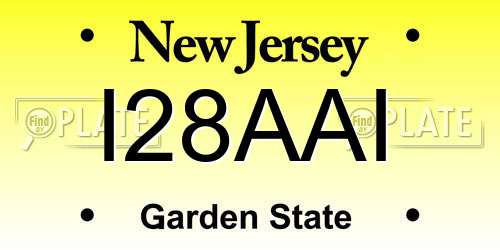 I28AAI New Jersey License Plate