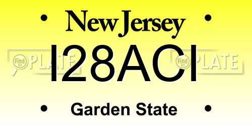 I28ACI New Jersey License Plate