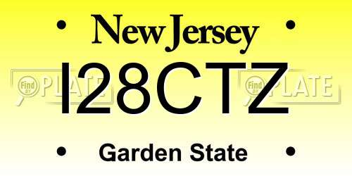 I28CTZ New Jersey License Plate