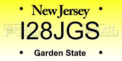 I28JGS New Jersey License Plate