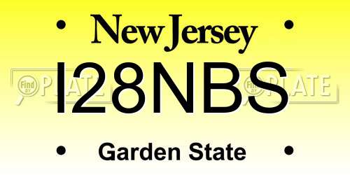 I28NBS New Jersey License Plate