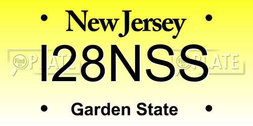 I28NSS New Jersey License Plate