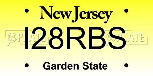 I28RBS New Jersey License Plate