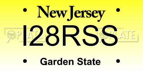 I28RSS New Jersey License Plate