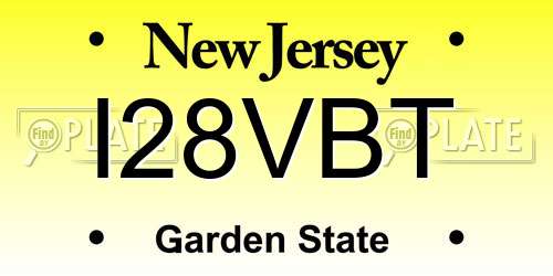 I28VBT New Jersey License Plate