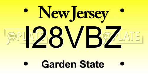 I28VBZ New Jersey License Plate