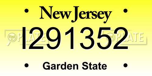 I291352 New Jersey License Plate