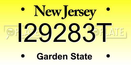 I29283T New Jersey License Plate