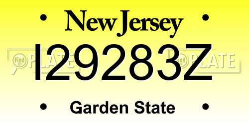 I29283Z New Jersey License Plate