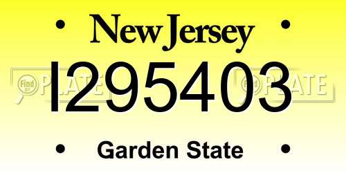 I295403 New Jersey License Plate