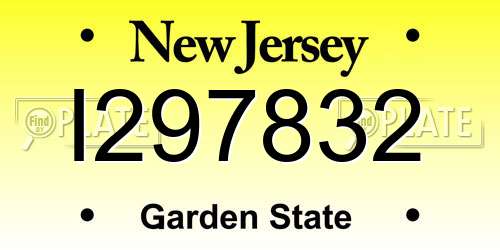 I297832 New Jersey License Plate