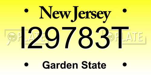 I29783T New Jersey License Plate
