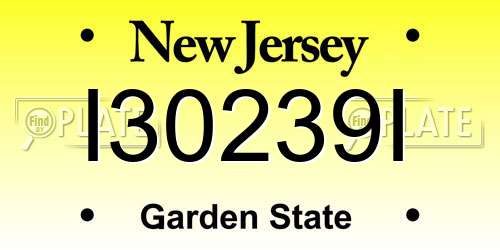 I30239I New Jersey License Plate