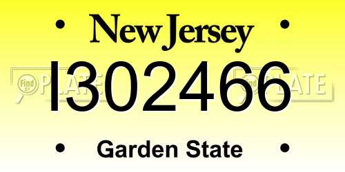 I302466 New Jersey License Plate