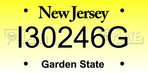 I30246G New Jersey License Plate