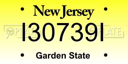 I30739I New Jersey License Plate