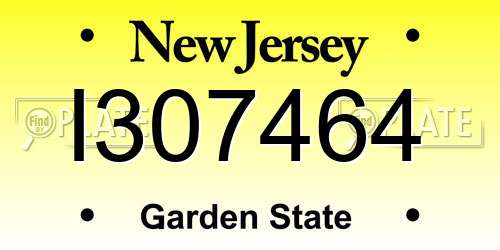 I307464 New Jersey License Plate