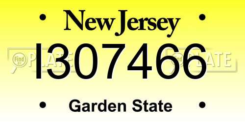 I307466 New Jersey License Plate