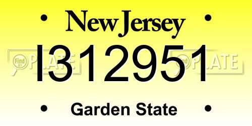 I312951 New Jersey License Plate