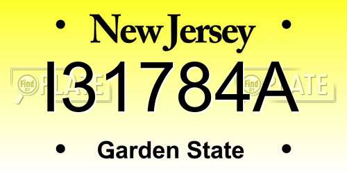 I31784A New Jersey License Plate