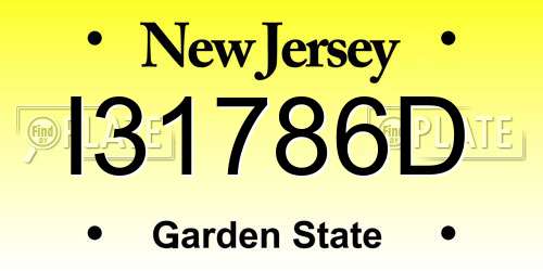 I31786D New Jersey License Plate