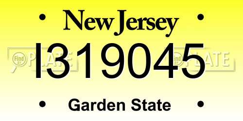 I319045 New Jersey License Plate