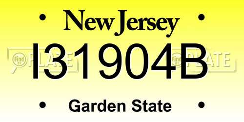 I31904B New Jersey License Plate