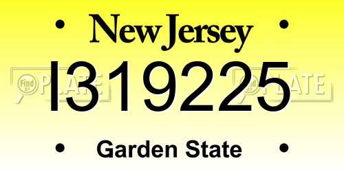 I319225 New Jersey License Plate