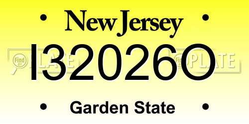 I32026O New Jersey License Plate