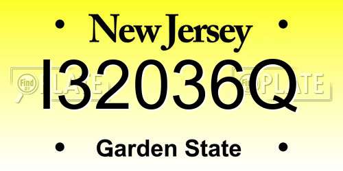 I32036Q New Jersey License Plate